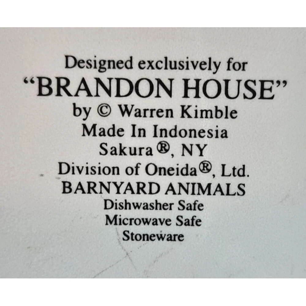 Sakura Brandon House Decor Denim Pattern Plate Sheep Warren Kimble 8" (read)_5